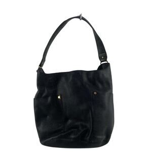 Boden Black Leather Shoulder Hobo Bag - Pebbled Leather